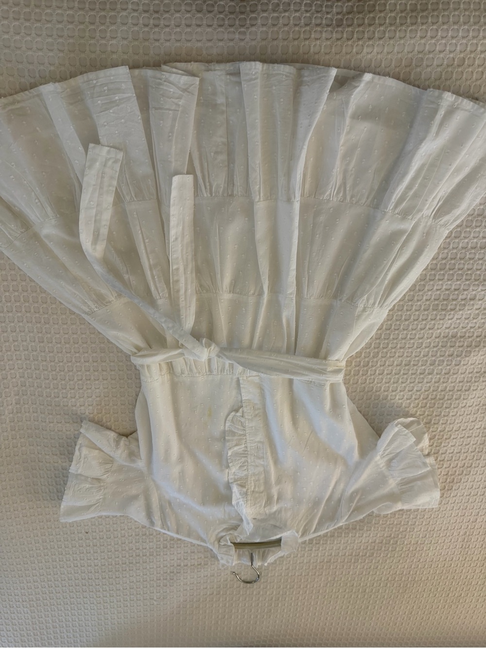 White One-Piece Dress with Ruffle Detail